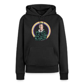 Politik USA Demokraten - Frauen Premium Bio Hoodie - Schwarz - Vorne - Julia (174cm)