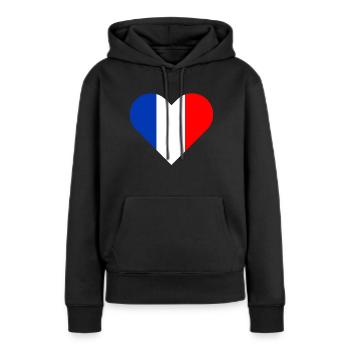Französische Flagge Frankreich Land blau weiß rot - Frauen Premium Bio Hoodie - Schwarz - Vorne - Julia (174cm)
