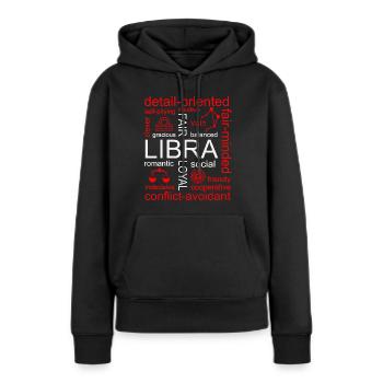 Waage Sternzeichen - Frauen Premium Bio Hoodie - Schwarz - Vorne - Julia (174cm)