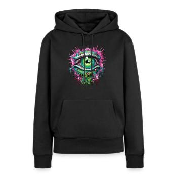 Psychedelisch Auge Farbenfroh LSD Drogen Trip - Frauen Premium Bio Hoodie - Schwarz - Vorne - Julia (174cm)