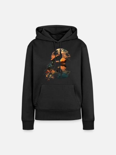 Pfau Vogel Fasan - Frauen Premium Bio Hoodie - Schwarz