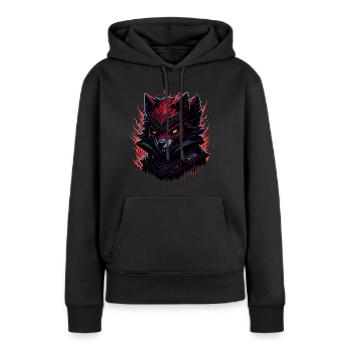 Wolf böse dunkel Fuchs Fantasy - Frauen Premium Bio Hoodie - Schwarz - Vorne - Julia (174cm)