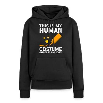 Cadeau de costume de moutarde - Sweat à capuche Premium bio Femme - noir - Devant - Julia (174cm)