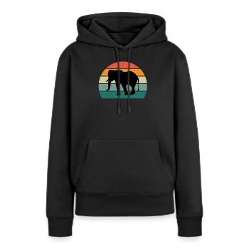 Eléphant Pachyderme Proboscis Afrique Trompettes Éléphant - Sweat à capuche Premium bio Femme - noir - Devant - Julia (174cm)