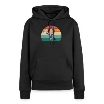 Flugzeuge Flieger Fliegen Pilot Pilotin Flughafen - Frauen Premium Bio Hoodie - Schwarz - Vorne - Julia (174cm)