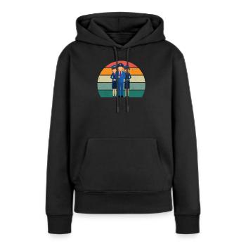 Flugzeuge Flieger Fliegen Pilot Pilotin Flughafen - Frauen Premium Bio Hoodie - Schwarz - Vorne - Julia (174cm)