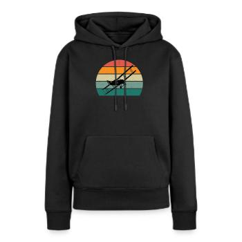 Flugzeuge Flieger Fliegen Pilot Pilotin Flughafen - Frauen Premium Bio Hoodie - Schwarz - Vorne - Julia (174cm)
