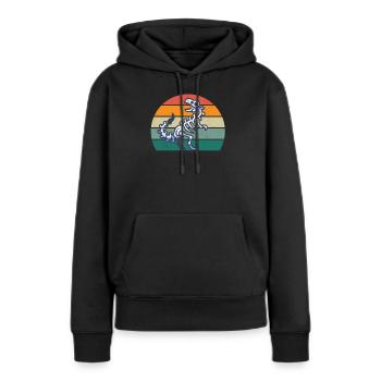 Fossiles Fossilisation Dinosaure préhistorique Fossile - Sweat à capuche Premium bio Femme - noir - Devant - Julia (174cm)