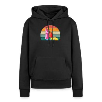 Haare schneiden Friseuse Frisörin Schere Fön Haar - Frauen Premium Bio Hoodie - Schwarz - Vorne - Julia (174cm)