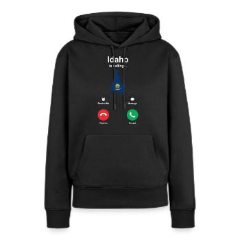 Idaho - Sweat à capuche Premium bio Femme - noir - Devant - Julia (174cm)
