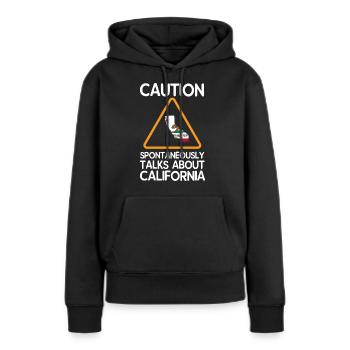 Kalifornien - Frauen Premium Bio Hoodie - Schwarz - Vorne - Julia (174cm)