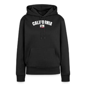 Kalifornien - Frauen Premium Bio Hoodie - Schwarz - Vorne - Julia (174cm)