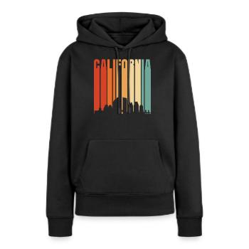 Kalifornien - Frauen Premium Bio Hoodie - Schwarz - Vorne - Julia (174cm)