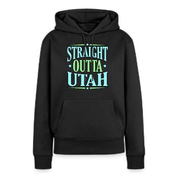 Cadeau d’aventure en Utah - Sweat à capuche Premium bio Femme - noir - Devant - Julia (174cm)