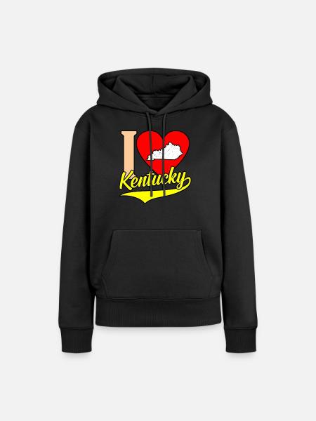 I Herz kentucky geschenk - Frauen Premium Bio Hoodie - Schwarz