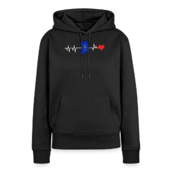 Cadeau de battement de cœur indiana - Sweat à capuche Premium bio Femme - noir - Devant - Julia (174cm)