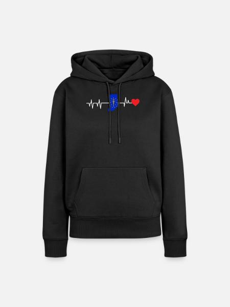 Indiana herzschlag geschenk - Frauen Premium Bio Hoodie - Schwarz