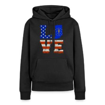 Cher cadeau de l’Indiana - Sweat à capuche Premium bio Femme - noir - Devant - Julia (174cm)