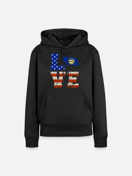 Liebes nebraska geschenk - Frauen Premium Bio Hoodie - Schwarz