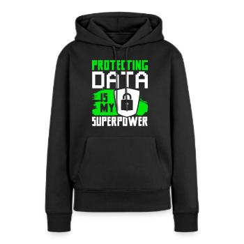 Cyber Security Datenschutz - Frauen Premium Bio Hoodie - Schwarz - Vorne - Julia (174cm)