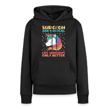 Chirurg - Frauen Premium Bio Hoodie - Schwarz - Vorne - Julia (174cm)