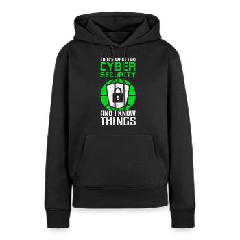 Cybersicherheit Lustig Datenschutz - Frauen Premium Bio Hoodie - Schwarz - Vorne - Julia (174cm)