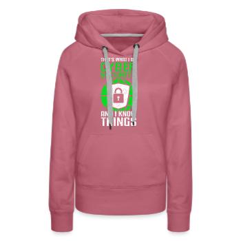 Cybersicherheit Lustig Datenschutz - Frauen Premium Bio Hoodie - Malve - Vorne - Isabella (175cm)