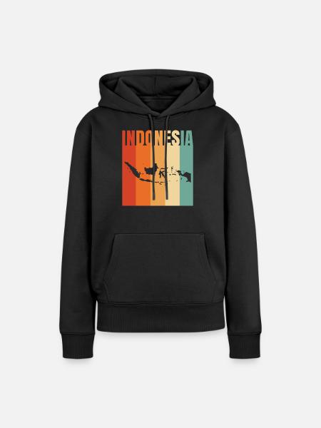 Indonesien Stadtbild Geschenk - Frauen Premium Bio Hoodie - Schwarz