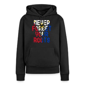 Roots Philippines Cadeau - Sweat à capuche Premium bio Femme - noir - Devant - Julia (174cm)