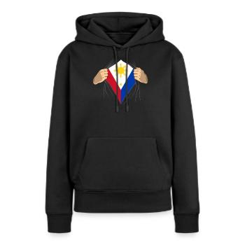 Fier cadeau des Philippines - Sweat à capuche Premium bio Femme - noir - Devant - Julia (174cm)