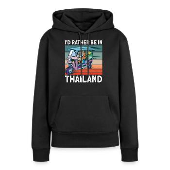 Dreirad Thailand Geschenk - Frauen Premium Bio Hoodie - Schwarz - Vorne - Julia (174cm)