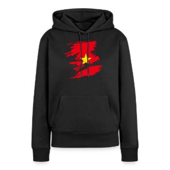 Cadeau Vietnam - Sweat à capuche Premium bio Femme - noir - Devant - Julia (174cm)