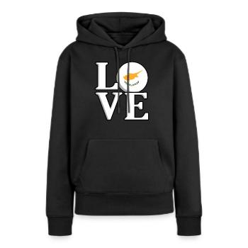 Chypre - Sweat à capuche Premium bio Femme - noir - Devant - Julia (174cm)