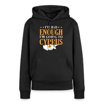 Chypre - Sweat à capuche Premium bio Femme - noir - Devant - Julia (174cm)