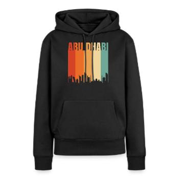 Abou Dhabi - Sweat à capuche Premium bio Femme - noir - Devant - Julia (174cm)