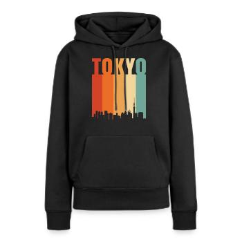 Tokyo - Sweat à capuche Premium bio Femme - noir - Devant - Julia (174cm)