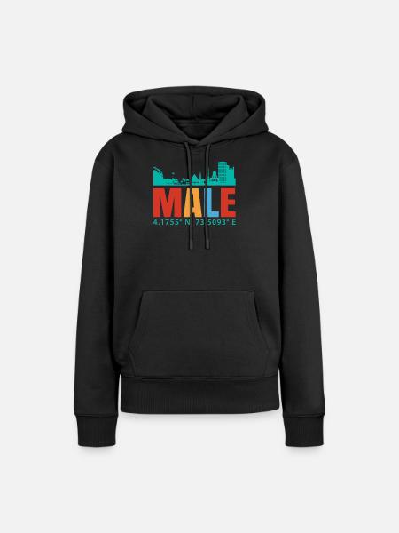 Male Malediven - Frauen Premium Bio Hoodie - Schwarz