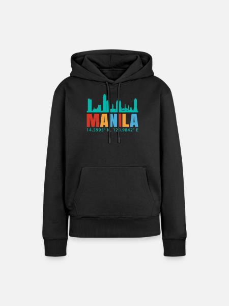 Manila - Frauen Premium Bio Hoodie - Schwarz