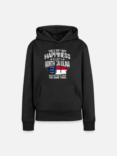 North Carolina - Frauen Premium Bio Hoodie - Schwarz