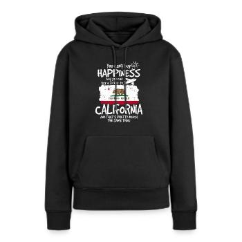 Kalifornien - Frauen Premium Bio Hoodie - Schwarz - Vorne - Julia (174cm)