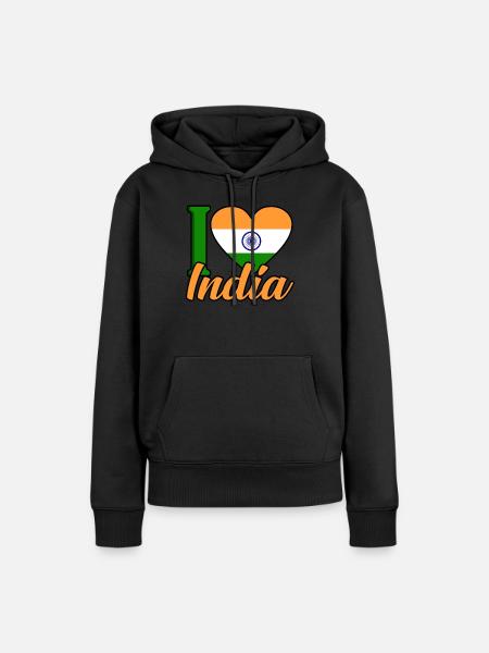 Indien - Frauen Premium Bio Hoodie - Schwarz
