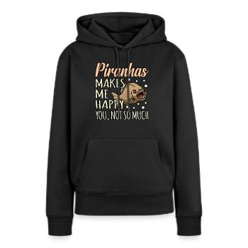 Piranha - Frauen Premium Bio Hoodie - Schwarz - Vorne - Julia (174cm)