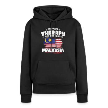 Malaisie - Sweat à capuche Premium bio Femme - noir - Devant - Julia (174cm)