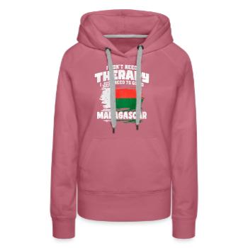 Madagaskar - Frauen Premium Bio Hoodie - Malve - Vorne - Isabella (175cm)