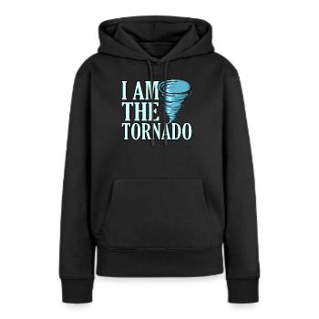 Tornade - Sweat à capuche Premium bio Femme - noir - Devant - Julia (174cm)