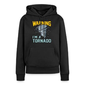 Tornade - Sweat à capuche Premium bio Femme - noir - Devant - Julia (174cm)