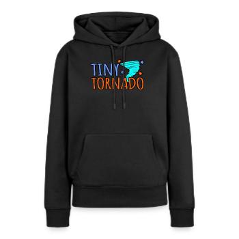 Tornade - Sweat à capuche Premium bio Femme - noir - Devant - Julia (174cm)