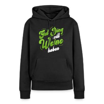 Vigneron Vendanges Vigneron Vignoble - Sweat à capuche Premium bio Femme - noir - Devant - Julia (174cm)