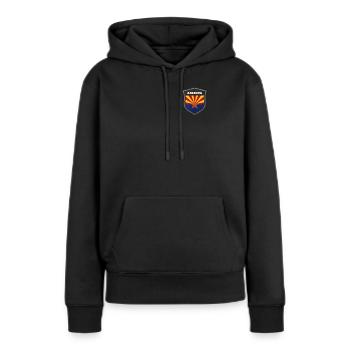 Arizona - Sweat à capuche Premium bio Femme - noir - Devant - Julia (174cm)