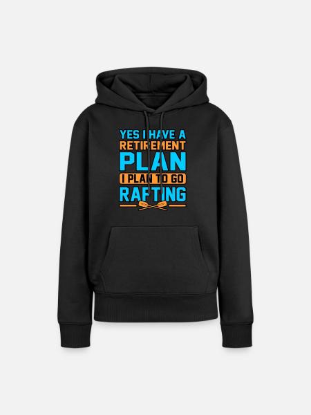 Rafting ruhestand - Frauen Premium Bio Hoodie - Schwarz